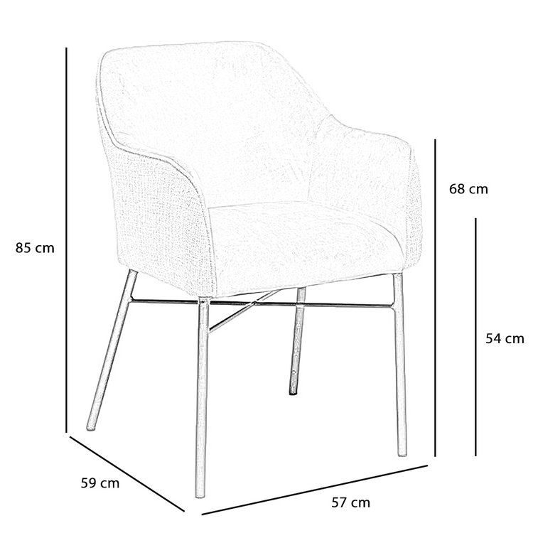 Chaise de salle à manger velours et tissu Chicago jaune