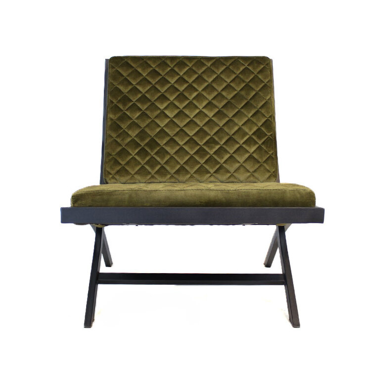 Fauteuil design en velours Madrid vert