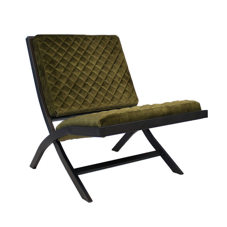 Fauteuil design en velours Madrid vert