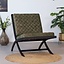 Fauteuil design en velours Madrid vert