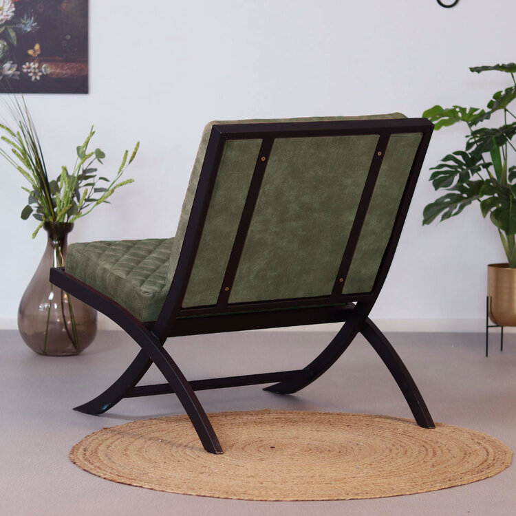 Fauteuil design en velours Madrid vert