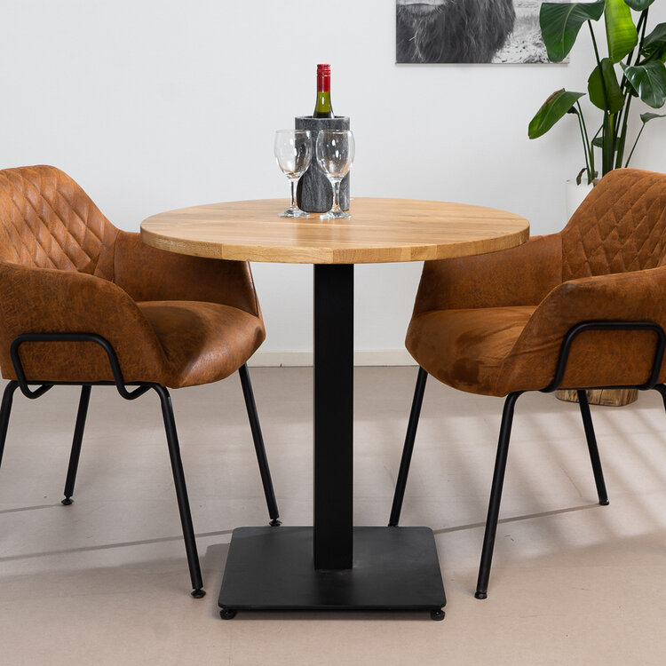 Table ronde bistro en chêne massif Sven Ø80 cm