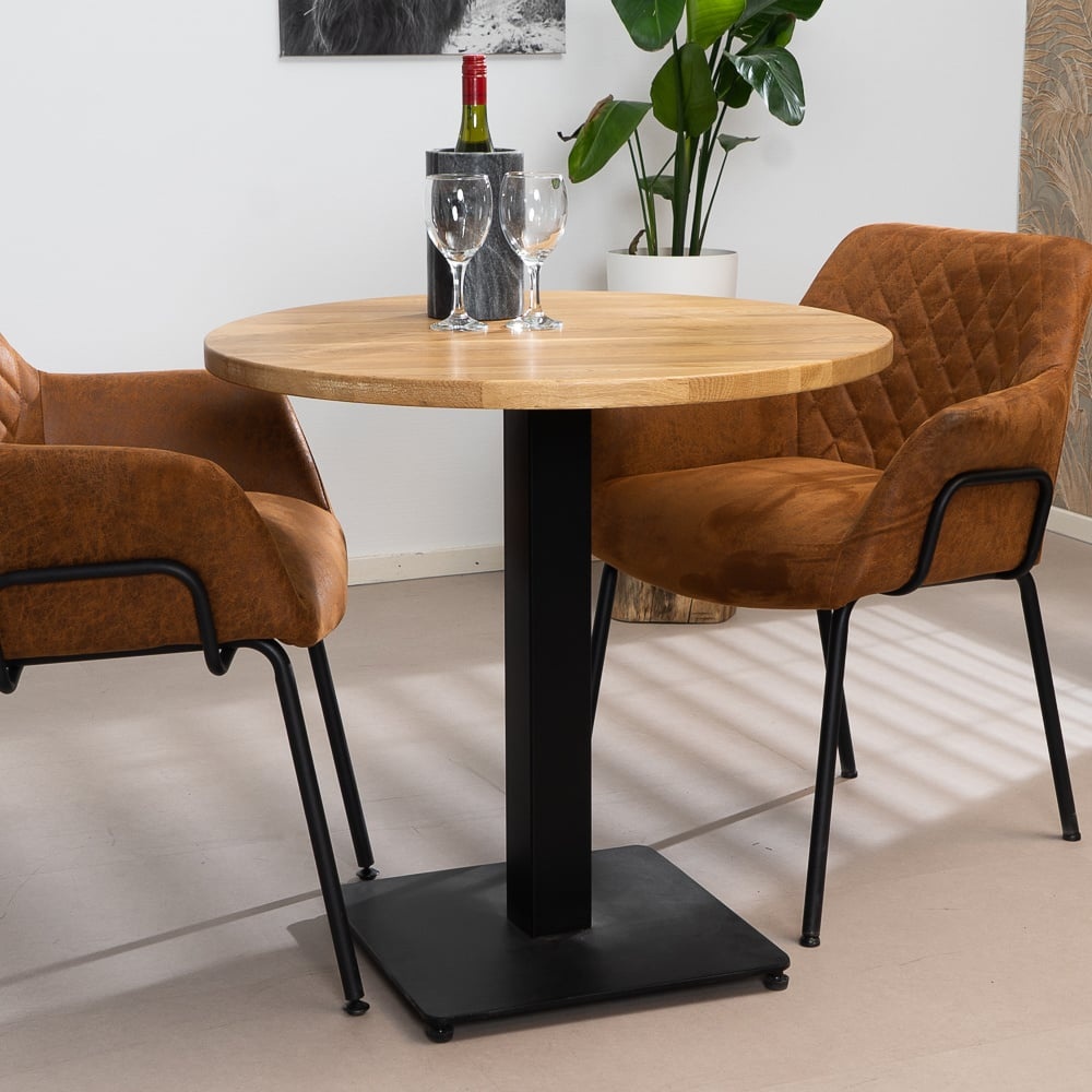Table ronde bistro en chêne massif Sven Ø80 cm