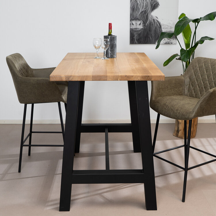 Table de bar en chêne massif Lena 140 x 80 cm