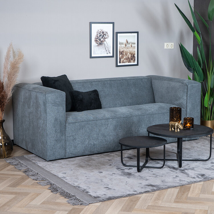 Canapé scandinave Memphis 2,5 places tissu chiné anthracite mélange