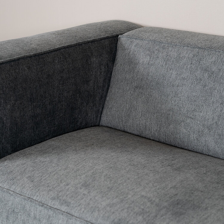 Canapé scandinave Memphis 2,5 places tissu chiné anthracite mélange