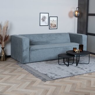Canapé scandinave Memphis 3 places tissu chiné anthracite mélange