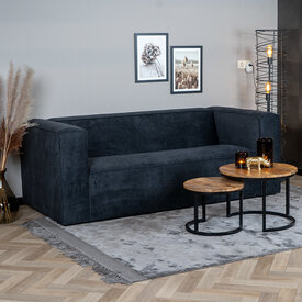 Canapé scandinave Memphis 2,5 places tissu chiné noir
