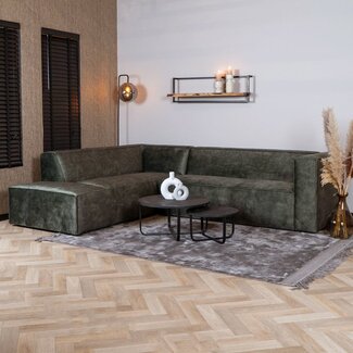 Canapé d'angle en velours Memphis vert foncé gauche