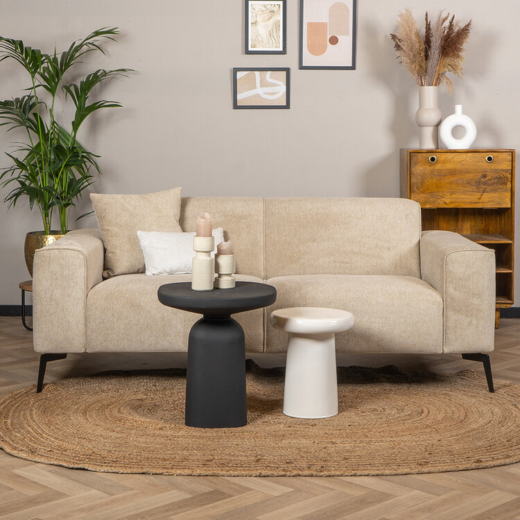 Canapé scandinave 2,5 places Vegas taupe tissu chiné