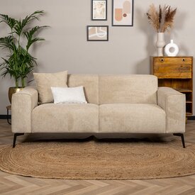 Canapé scandinave 2,5 places Vegas taupe tissu chiné