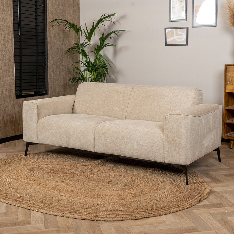 Canapé scandinave 2,5 places Vegas taupe tissu chiné