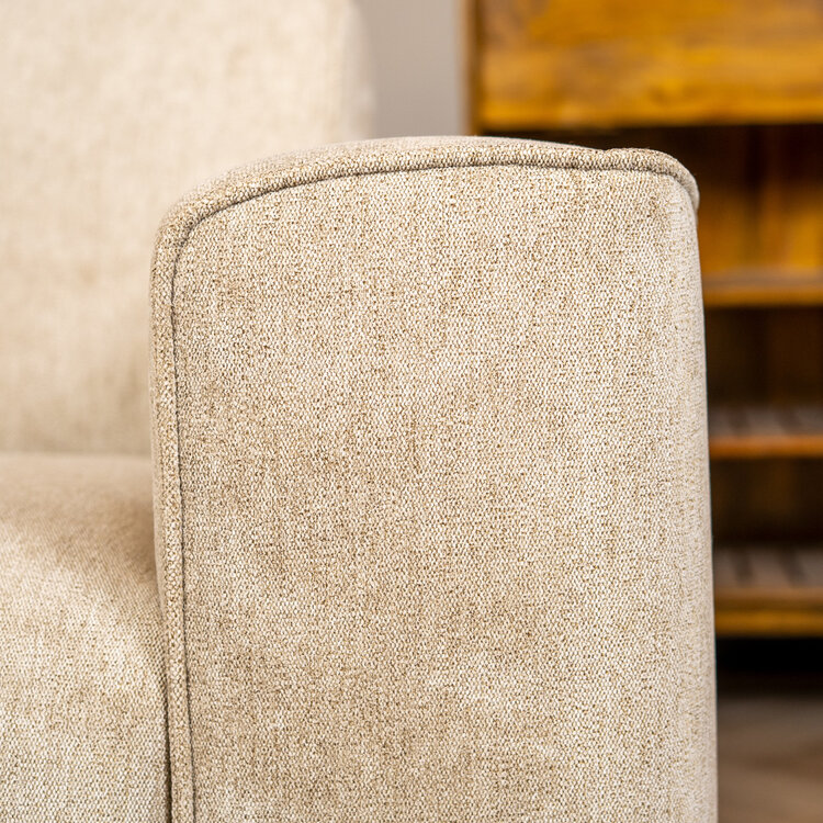 Canapé scandinave 2,5 places Vegas taupe tissu chiné