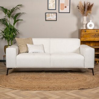 Canapé scandinave 2,5 places Vegas blanc tissu chiné