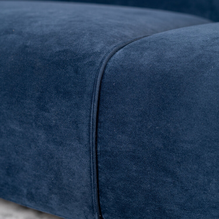 Canapé en velours 2,5 places Vegas bleu