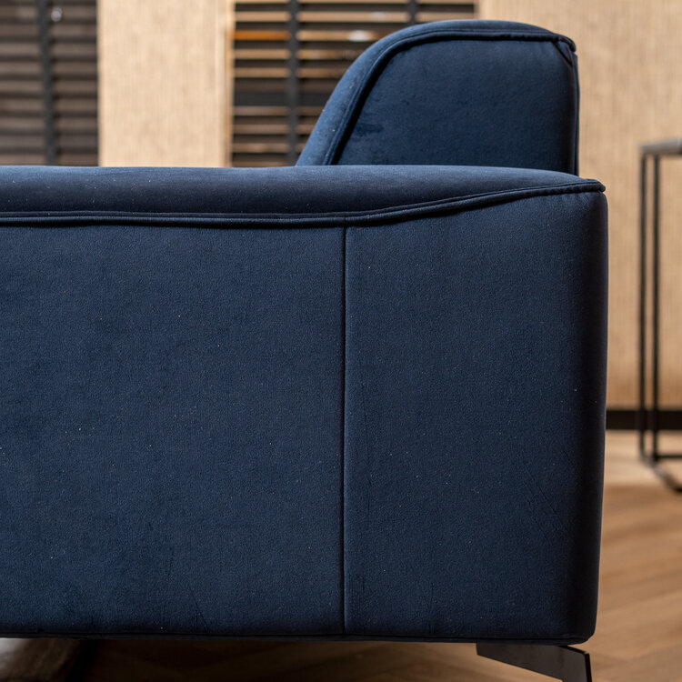 Canapé en velours 2,5 places Vegas bleu