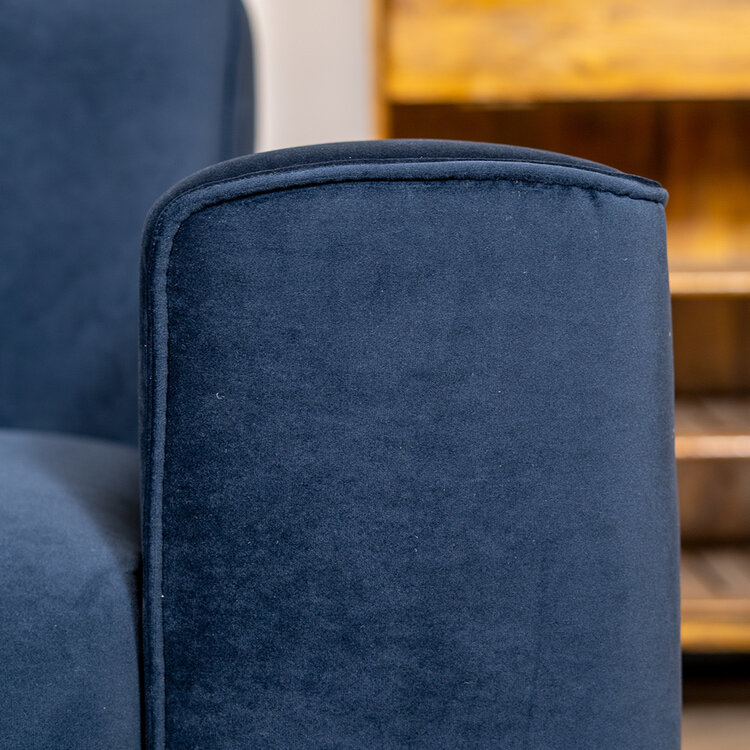 Canapé en velours 2,5 places Vegas bleu