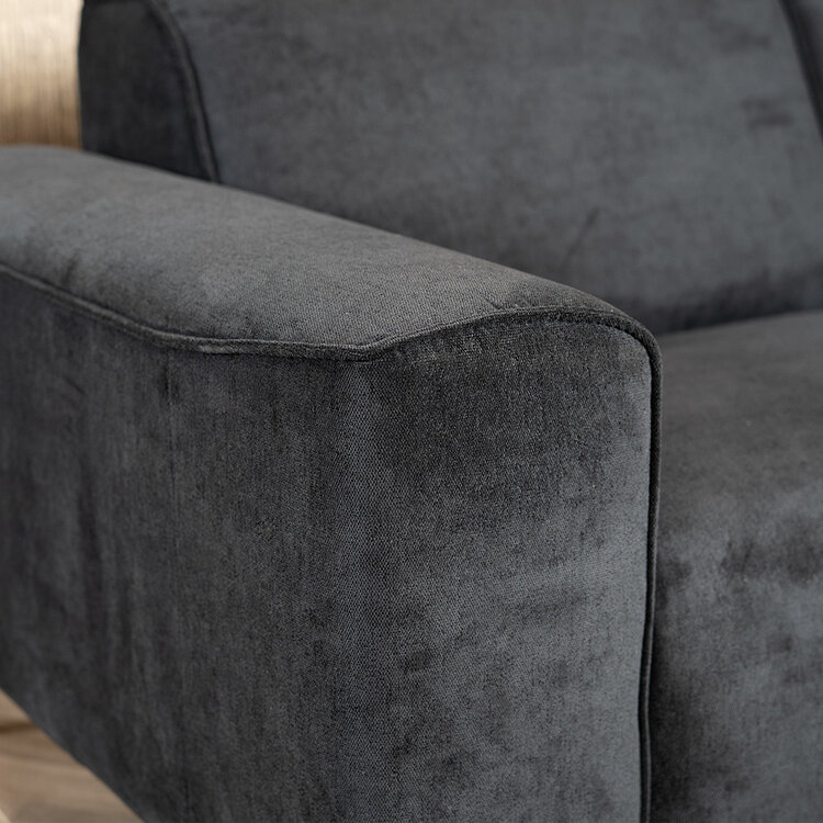 Canapé d'angle scandinave Vegas noir tissu chiné gauche/droit