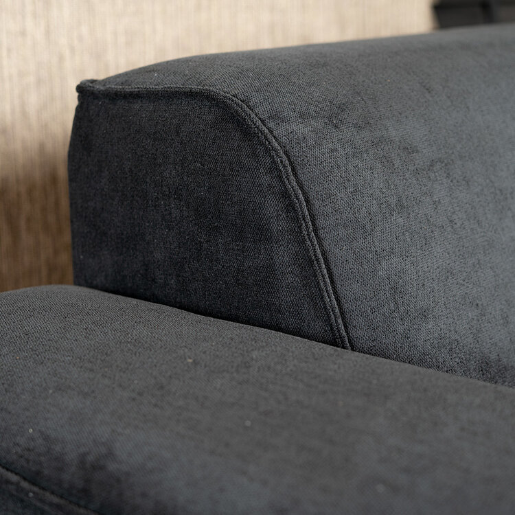 Canapé d'angle scandinave Vegas noir tissu chiné gauche/droit