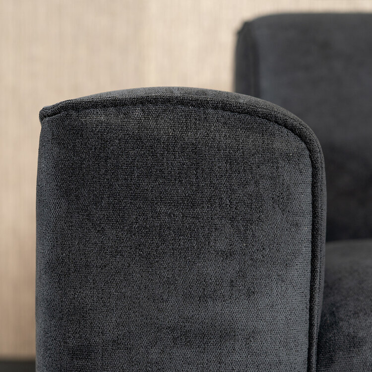 Canapé d'angle scandinave Vegas noir tissu chiné gauche/droit