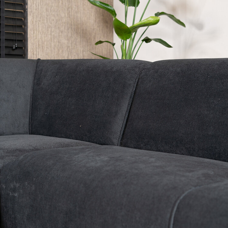 Canapé d'angle scandinave Vegas noir tissu chiné gauche/droit