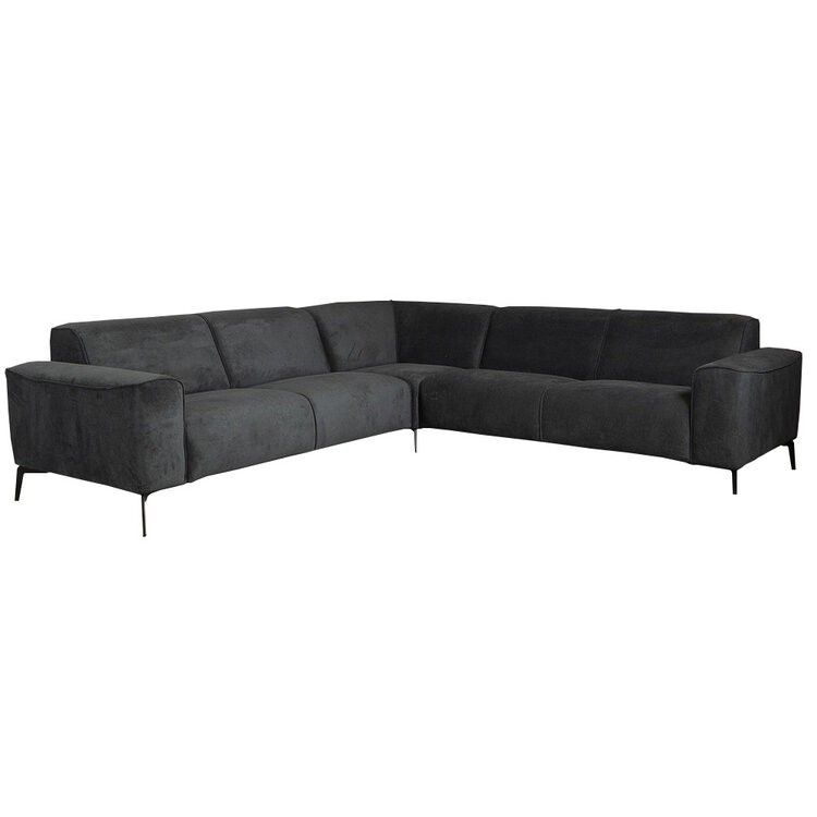 Canapé d'angle scandinave Vegas noir tissu chiné gauche/droit