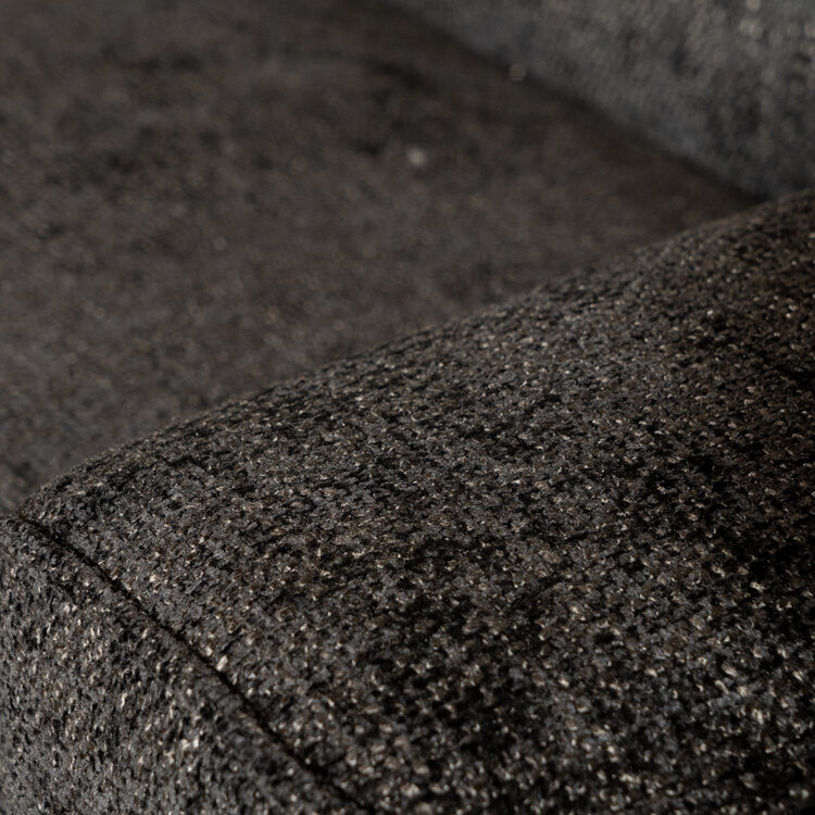 Canapé d'angle Vegas noir tissu chenille gauche/droit