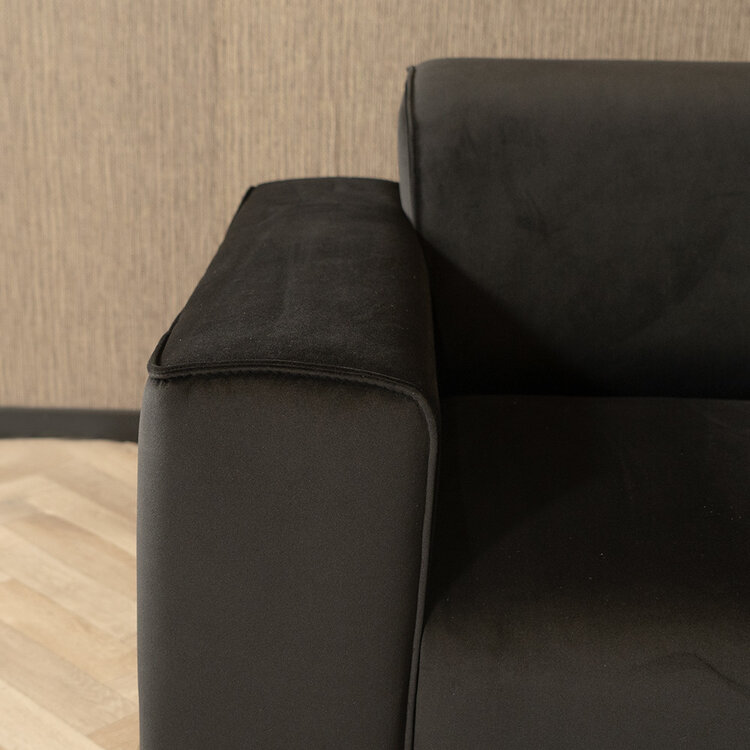 Canapé d'angle en velours Vegas noir gauche/droit