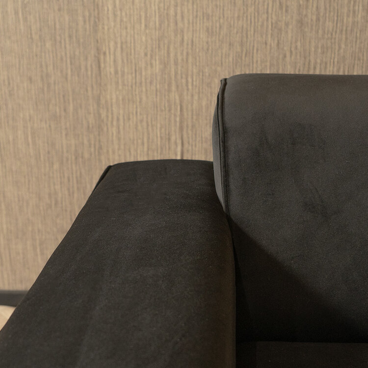 Canapé d'angle en velours Vegas noir gauche/droit