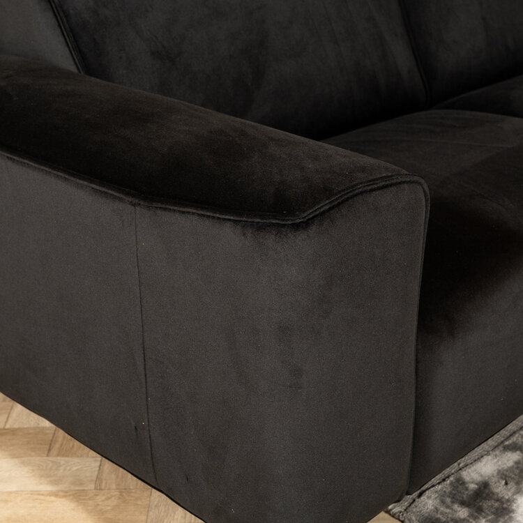 Canapé d'angle en velours Vegas noir gauche/droit