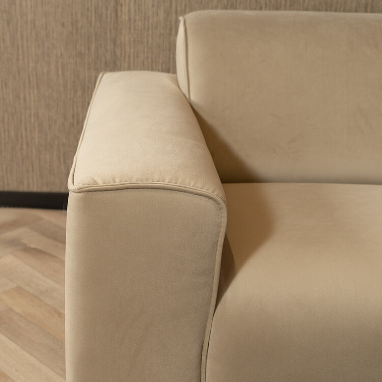 Canapé d'angle en velours Vegas beige gauche/droit