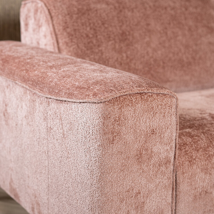 Canapé d'angle scandinave Vegas rose tissu chenille gauche/droit