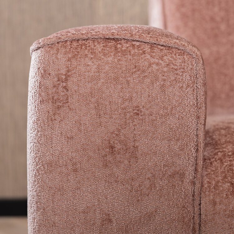 Canapé d'angle scandinave Vegas rose tissu chenille gauche/droit