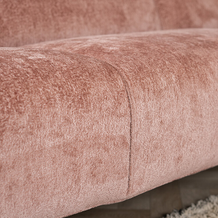 Canapé d'angle scandinave Vegas rose tissu chenille gauche/droit