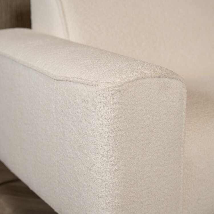 Canapé d'angle scandinave Vegas bouclette blanc gauche/droit