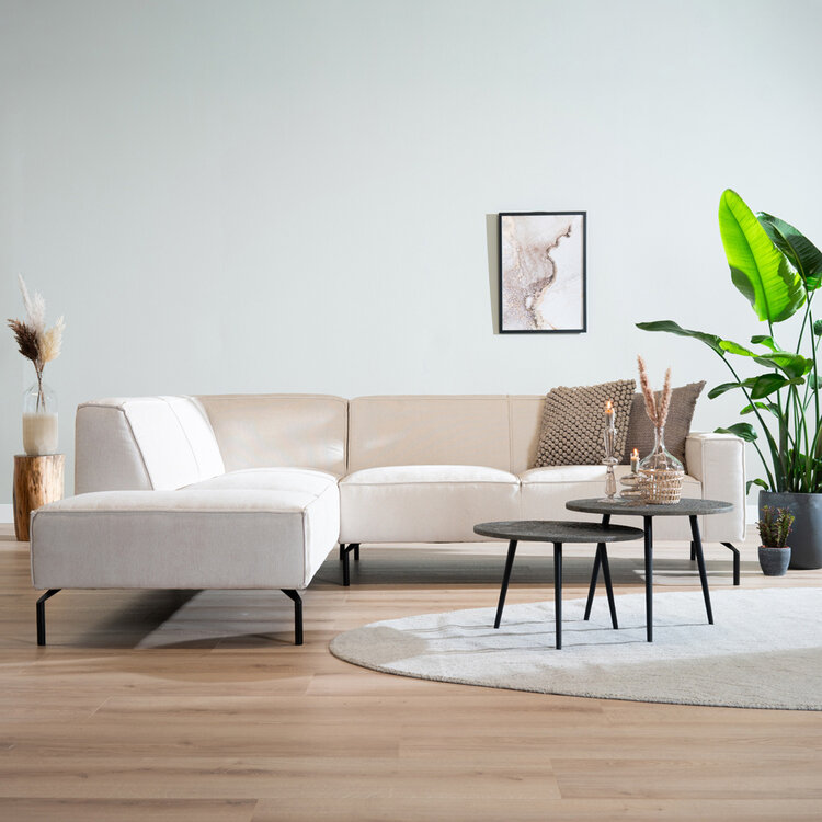 Canapé d'angle scandinave Kansas beige mélange gauche