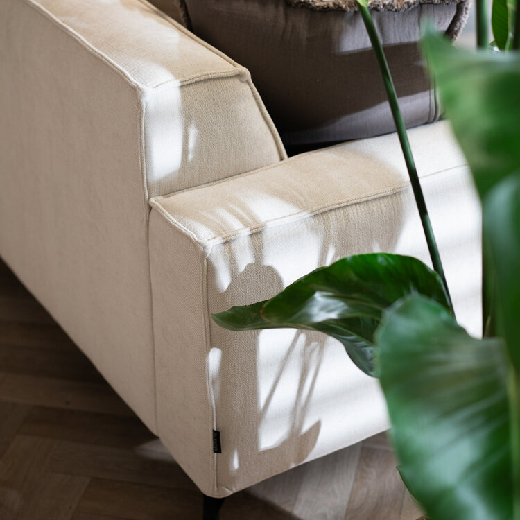 Canapé d'angle scandinave Kansas beige mélange gauche