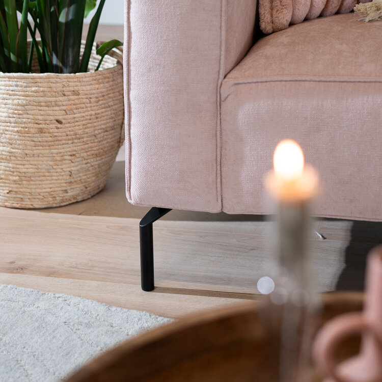 Canapé d'angle scandinave Kansas rose mélange gauche