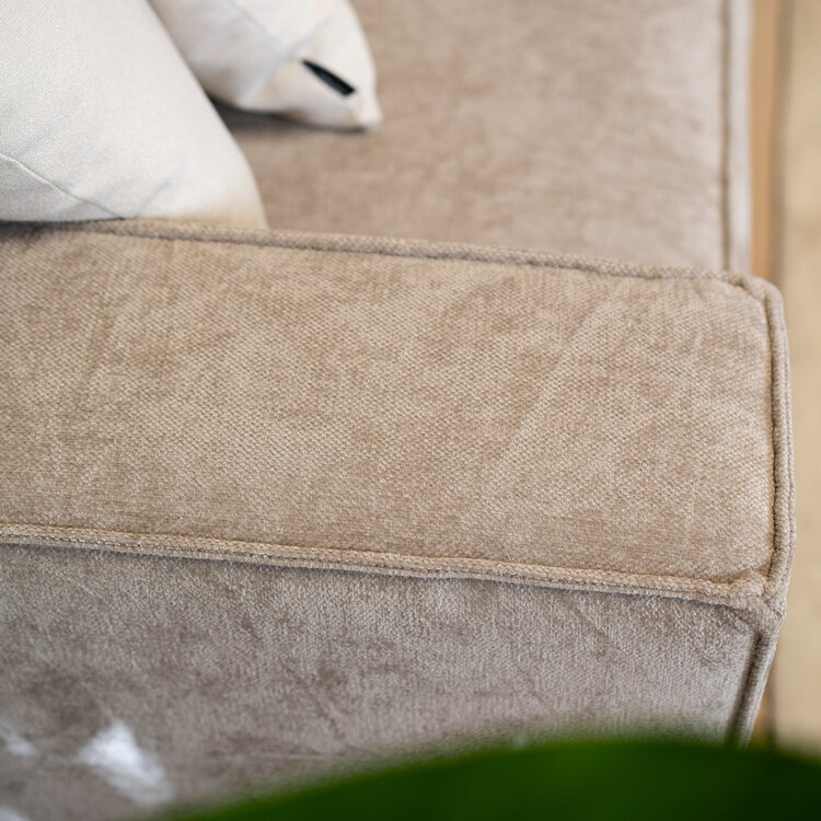 Canapé d'angle scandinave Kansas taupe mélange gauche