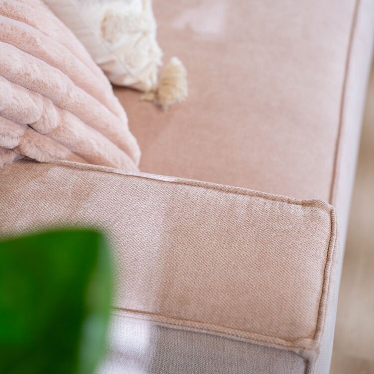 Canapé d'angle scandinave Kansas rose mélange droite