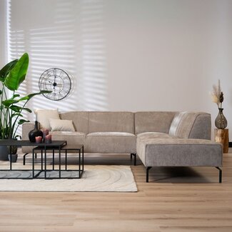 Canapé d'angle scandinave Kansas taupe mélange droite