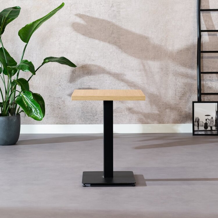 Table à manger bistrot aspect chêne melamine Nils 60 x 60 cm