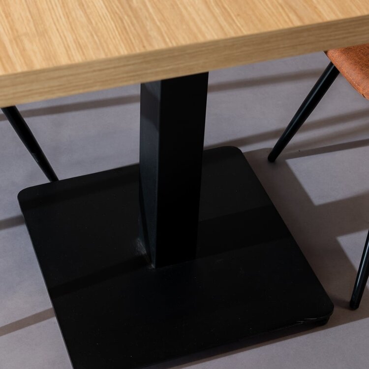 Table à manger bistrot aspect chêne melamine Nils 60 x 60 cm