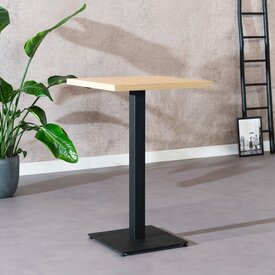 Table de bar bistrot aspect chêne melamine Nils 70 x 70 x 109 cm