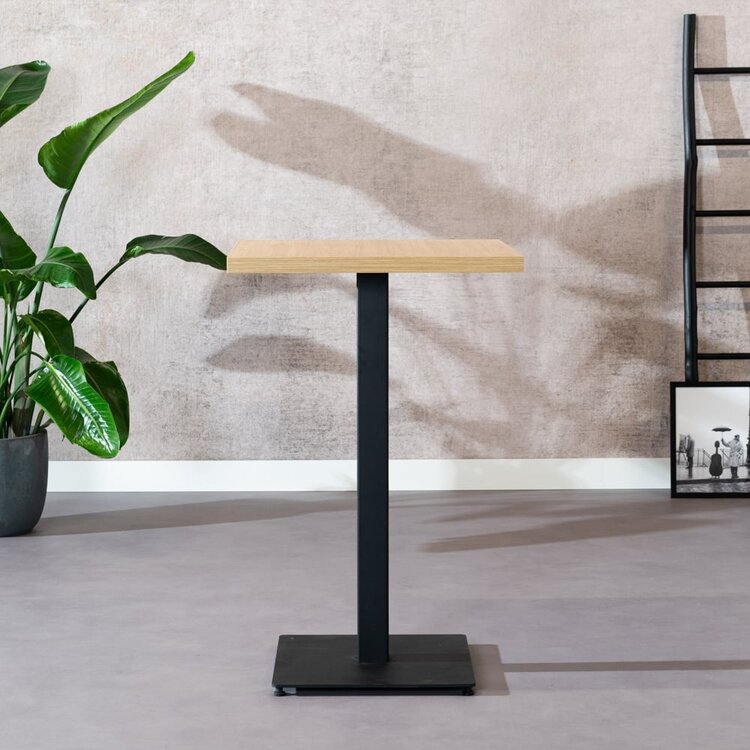 Table de bar bistrot aspect chêne melamine Nils 70 x 70 x 109 cm