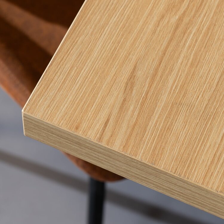 Table de bar bistrot aspect chêne melamine Nils 80 x 80 x 109 cm