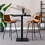 Table de bar bistrot aspect bois noir melamine Nils 70 x 70 x 109 cm