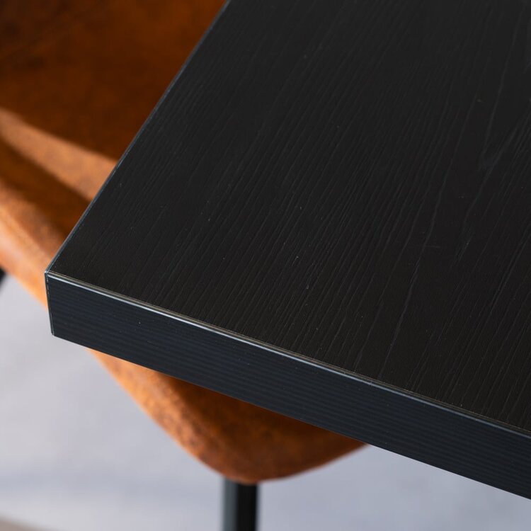 Table de bar bistrot aspect bois noir melamine Nils 70 x 70 x 109 cm