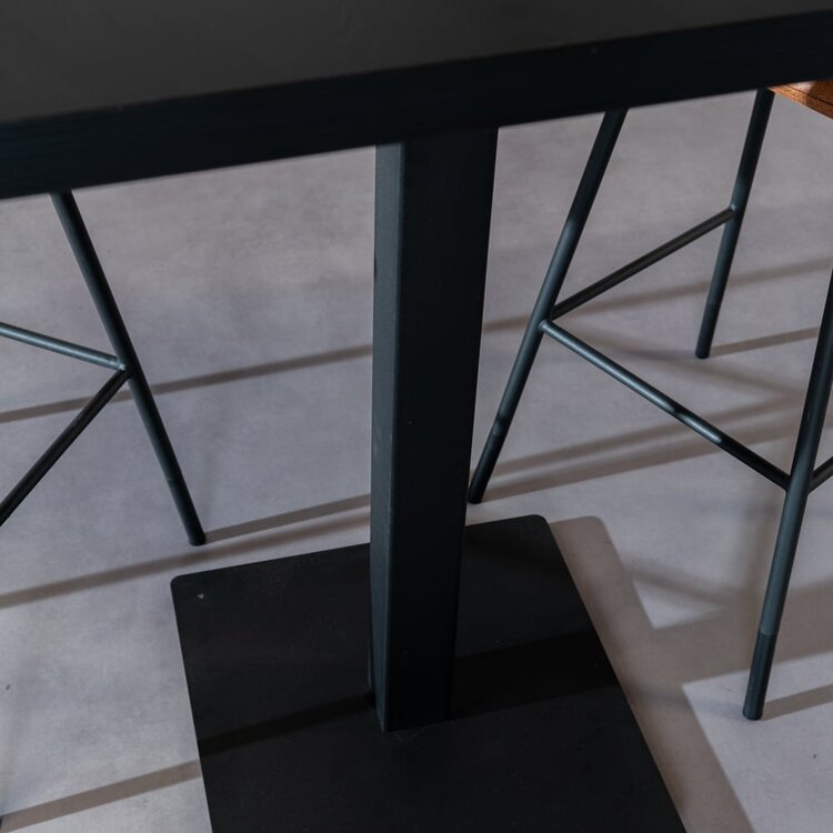 Table de bar bistrot aspect bois noir melamine Nils 70 x 70 x 109 cm