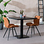 Table à manger bistrot aspect bois noir melamine Nils 80 x 80 cm